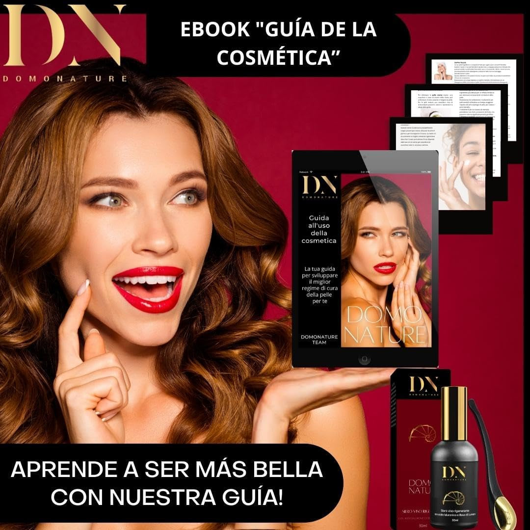 Serum Acido Hialuronico | Baba De Caracol Pura Facial | Con Vitamina C | Contorno De Ojos | Antiarrugas Muyer Y Hombre | Domonature 30Ml