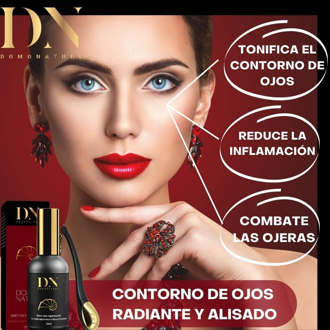 Serum Acido Hialuronico | Baba De Caracol Pura Facial | Con Vitamina C | Contorno De Ojos | Antiarrugas Muyer Y Hombre | Domonature 30Ml